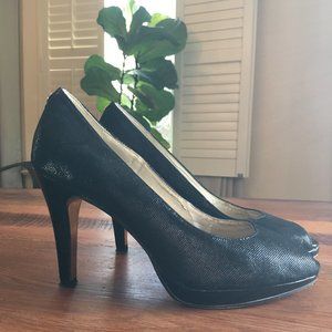 Black Anne Klein Peep Toe Pumps -Sz 8